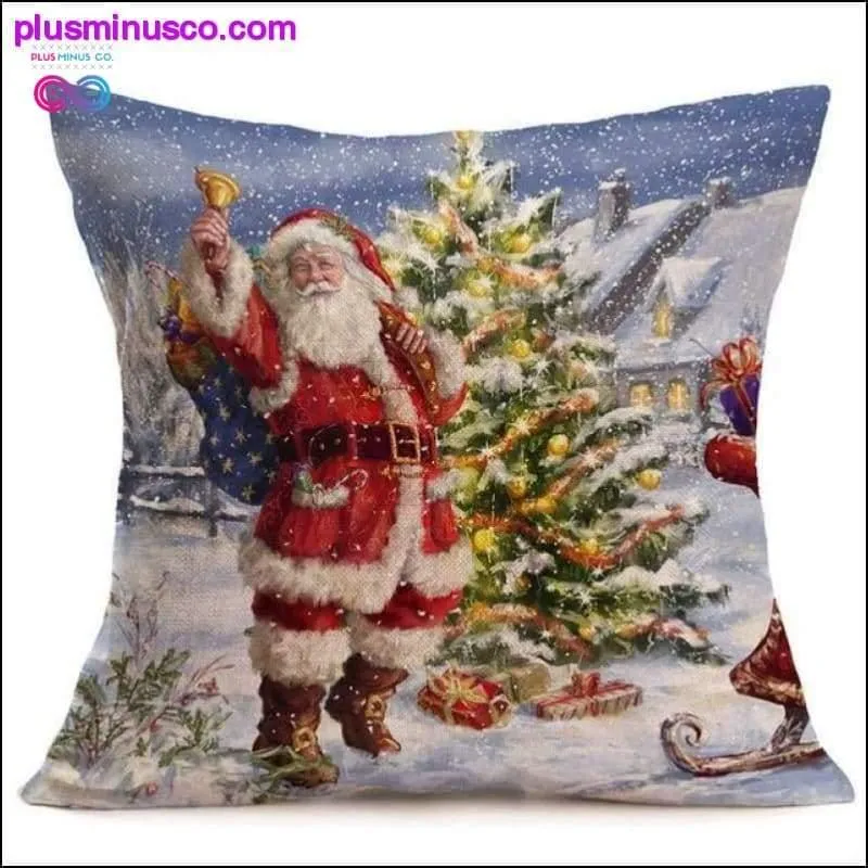 Christmas-themed Linen Pillowcases for Throw Pillows at