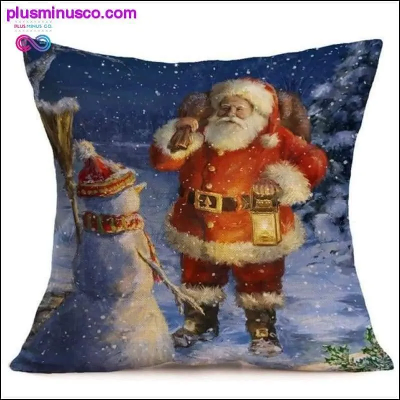 Christmas-themed Linen Pillowcases for Throw Pillows at