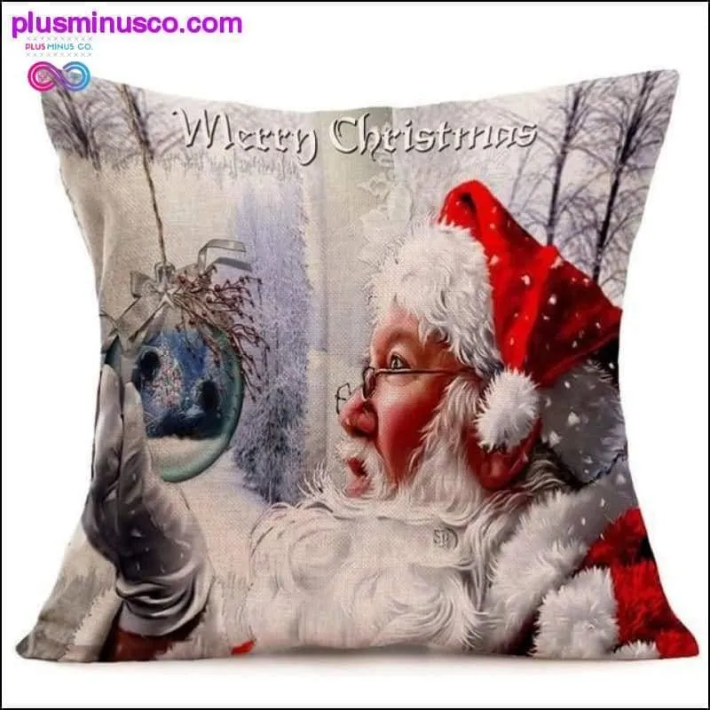 Christmas-themed Linen Pillowcases for Throw Pillows at