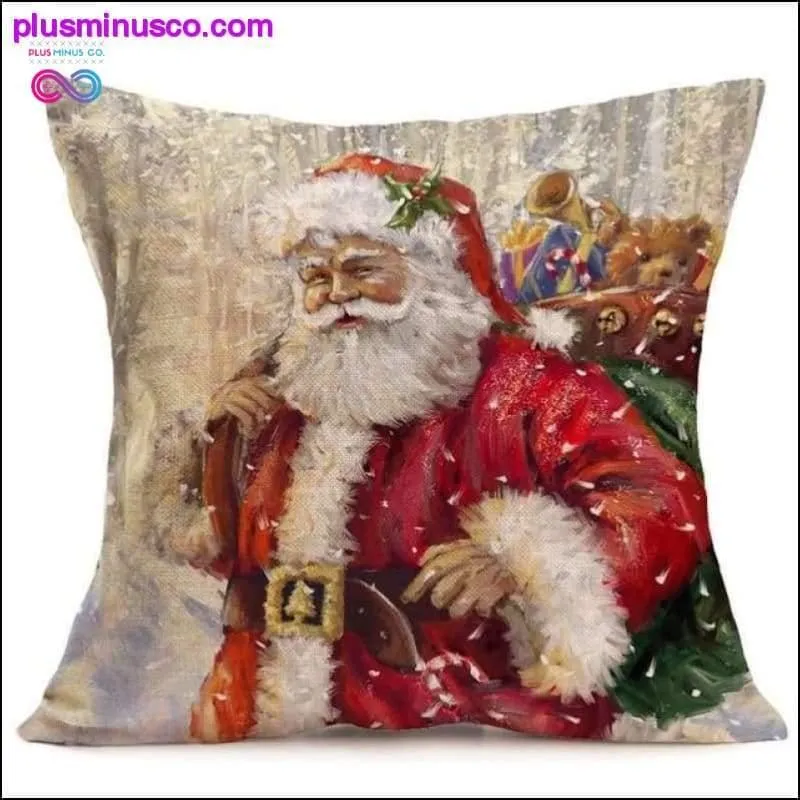 Christmas-themed Linen Pillowcases for Throw Pillows at