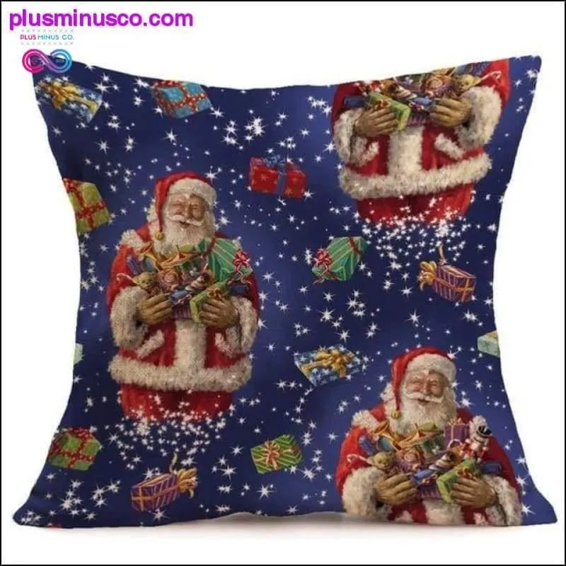 Christmas-themed Linen Pillowcases for Throw Pillows at