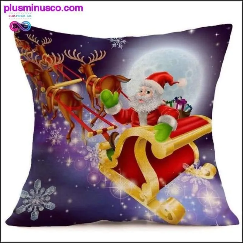 Christmas-themed Linen Pillowcases for Throw Pillows at