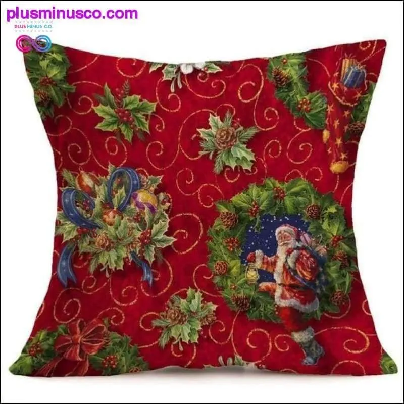 Christmas-themed Linen Pillowcases for Throw Pillows at