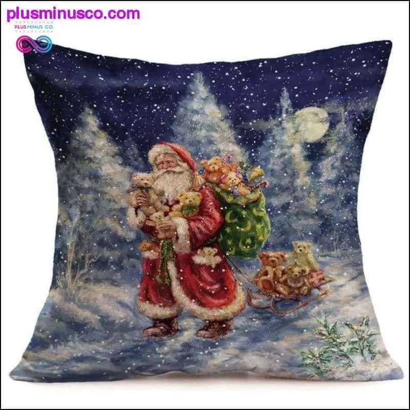 Christmas-themed Linen Pillowcases for Throw Pillows at