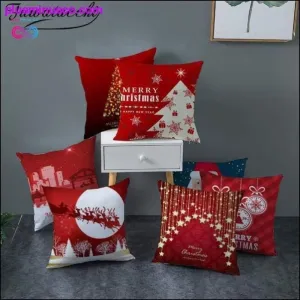 Christmas-themed Polyester Throw Pillowcases 45*45cm at