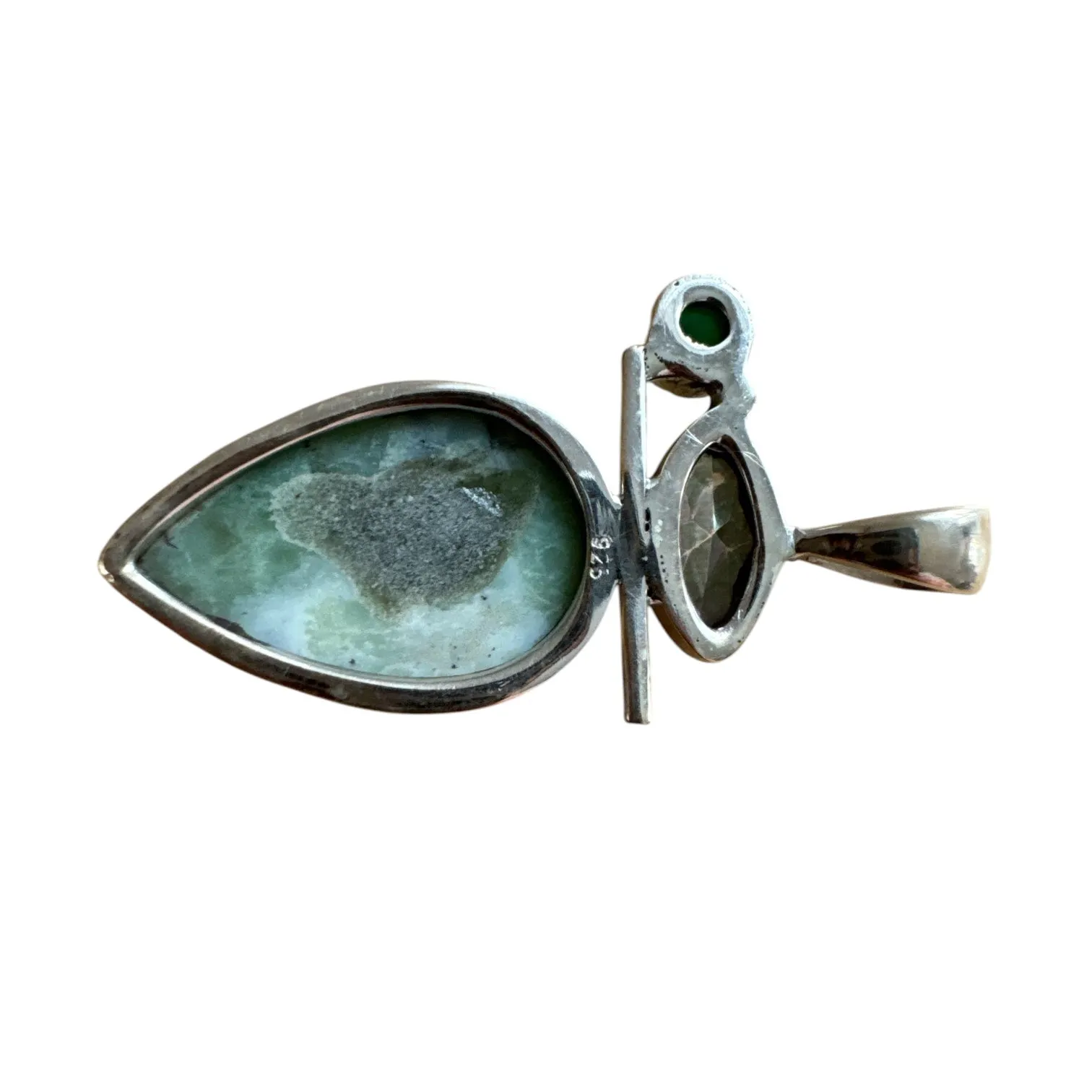 Chrysoprase, Mystic Topaz Solid 925 Sterling Silver Pendant