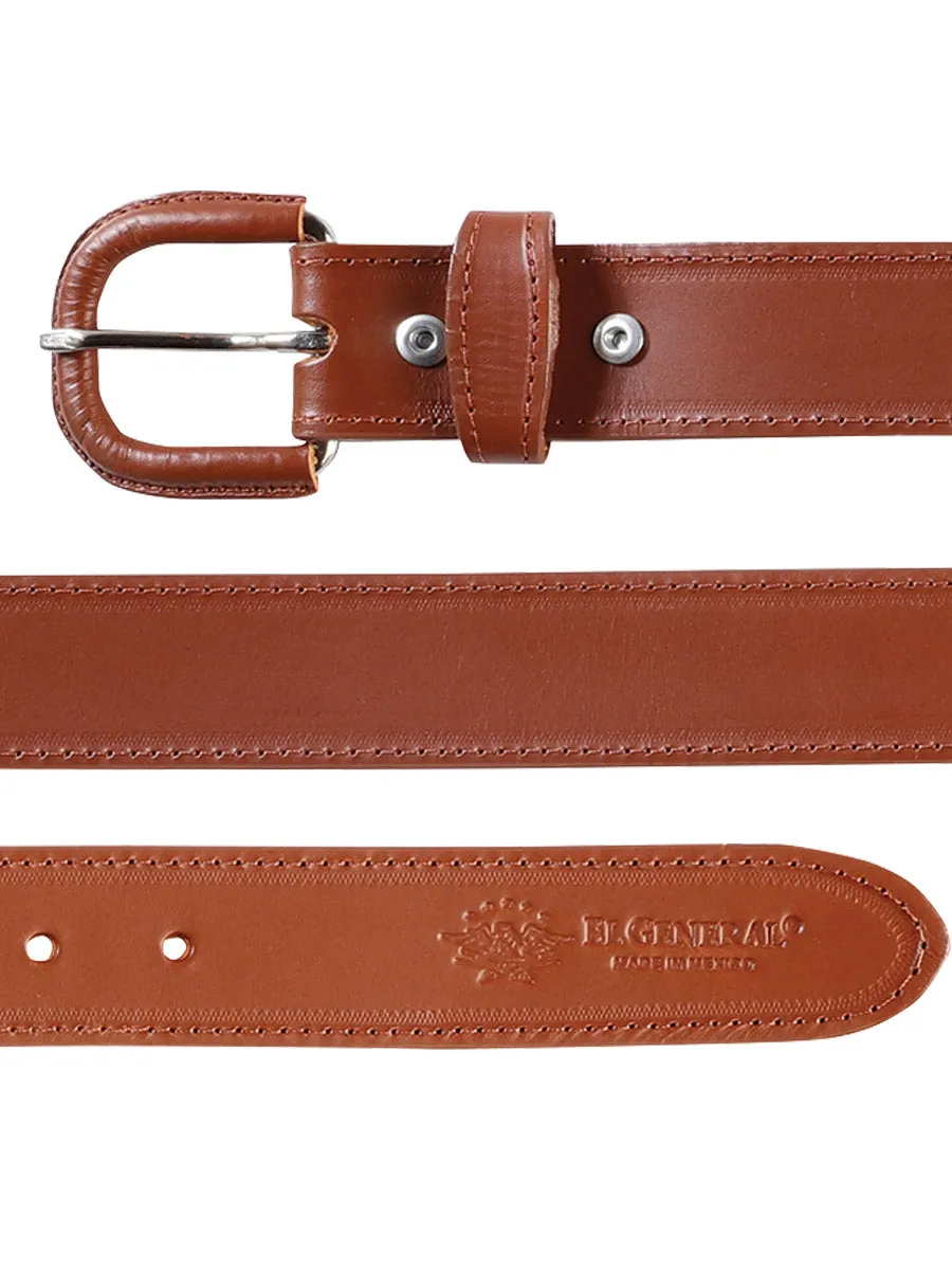 Cinto Vaquero de Vaqueta para Hombre con Hebilla Forrada, 1 1/2" Ancho 'El General' - ID: 42749