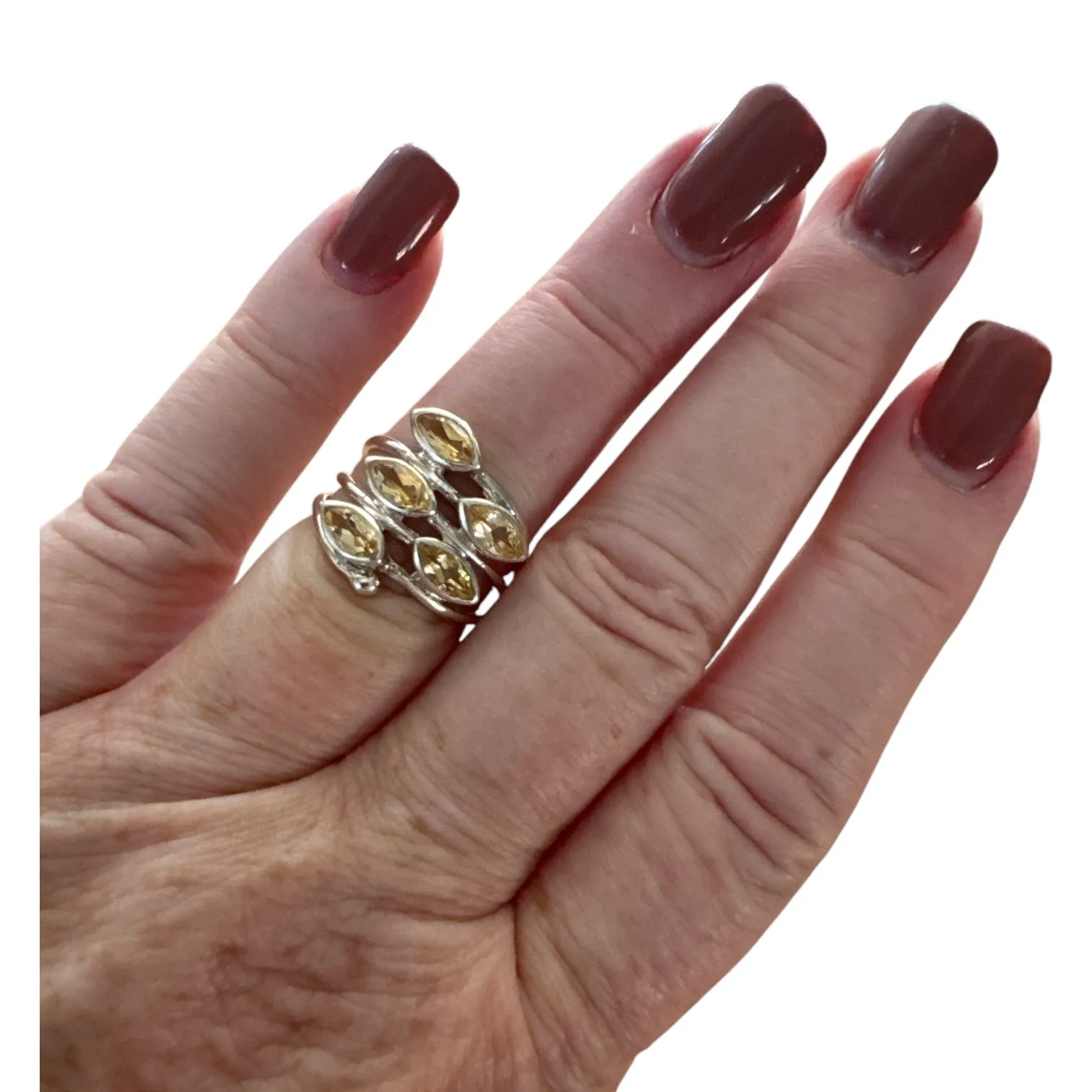 Citrine Solid 925 Sterling Silver Ring 6