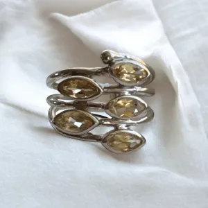 Citrine Solid 925 Sterling Silver Ring 6