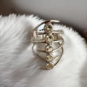 Citrine Solid 925 Sterling Silver Ring 8.5