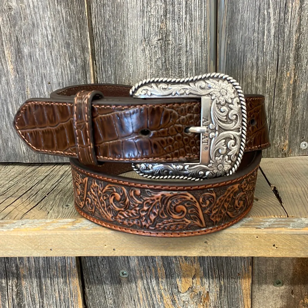 CLA1034202 Belt Men's Leather -Tan Boot Stitch Center