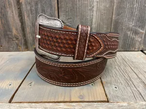 CLN210003202 Belt Men's Leather -Brown Flrl