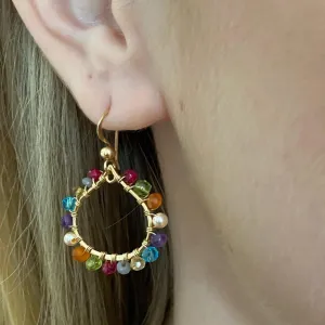 Colorful Lily Mini Petal Hoop Earrings