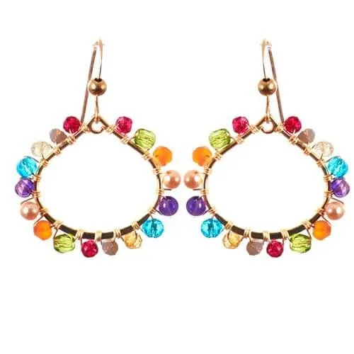 Colorful Lily Mini Petal Hoop Earrings