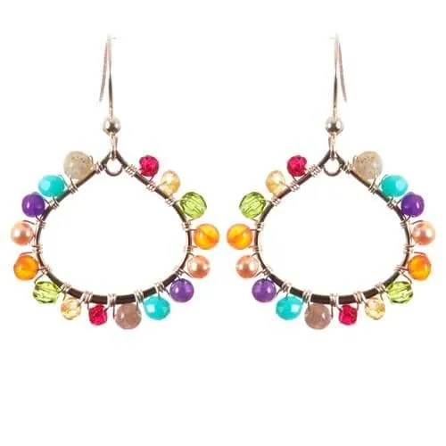 Colorful Lily Mini Petal Hoop Earrings