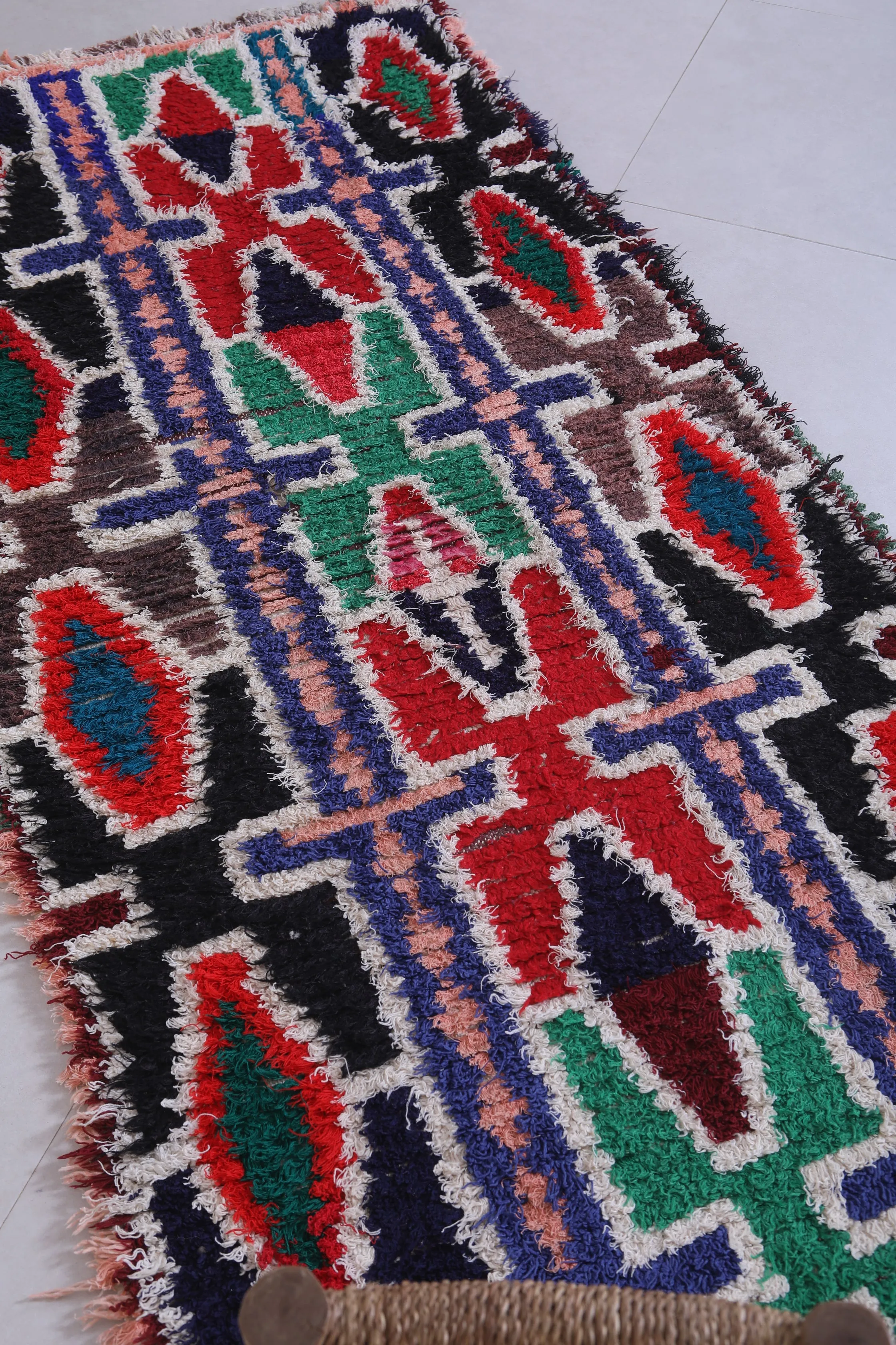 Colorful Moroccan Berber Rug - 3 X 7 Feet