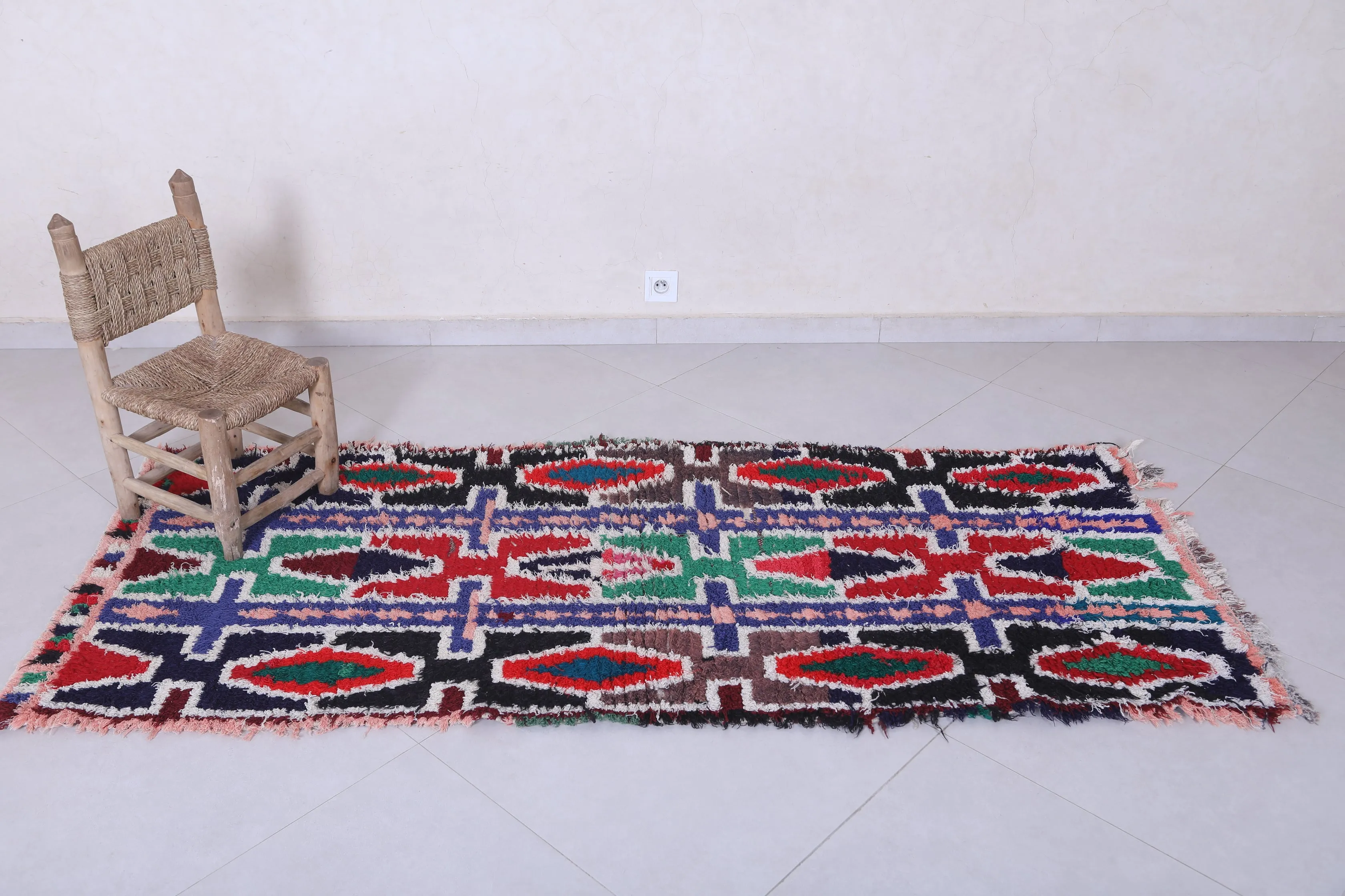 Colorful Moroccan Berber Rug - 3 X 7 Feet