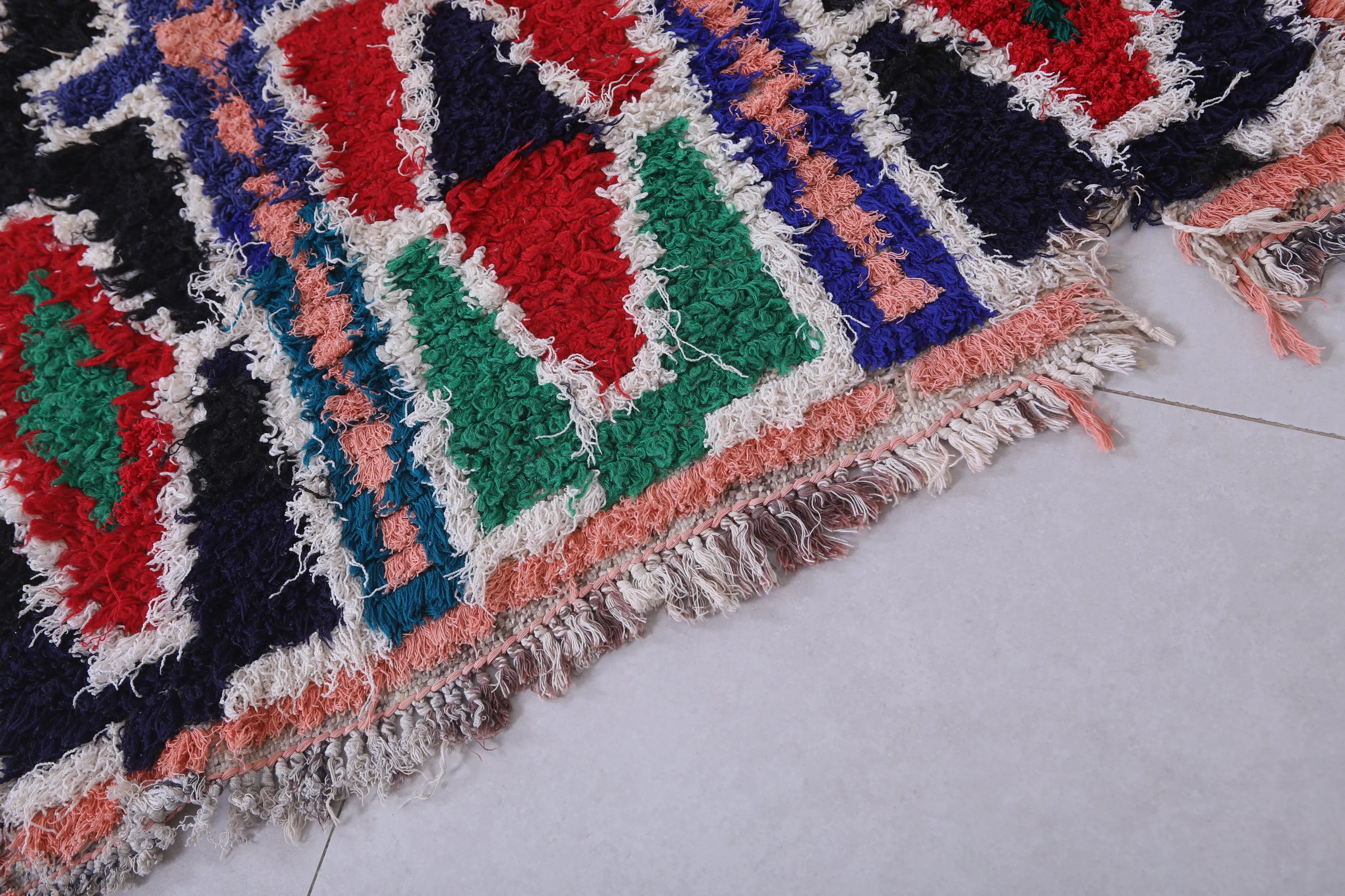 Colorful Moroccan Berber Rug - 3 X 7 Feet