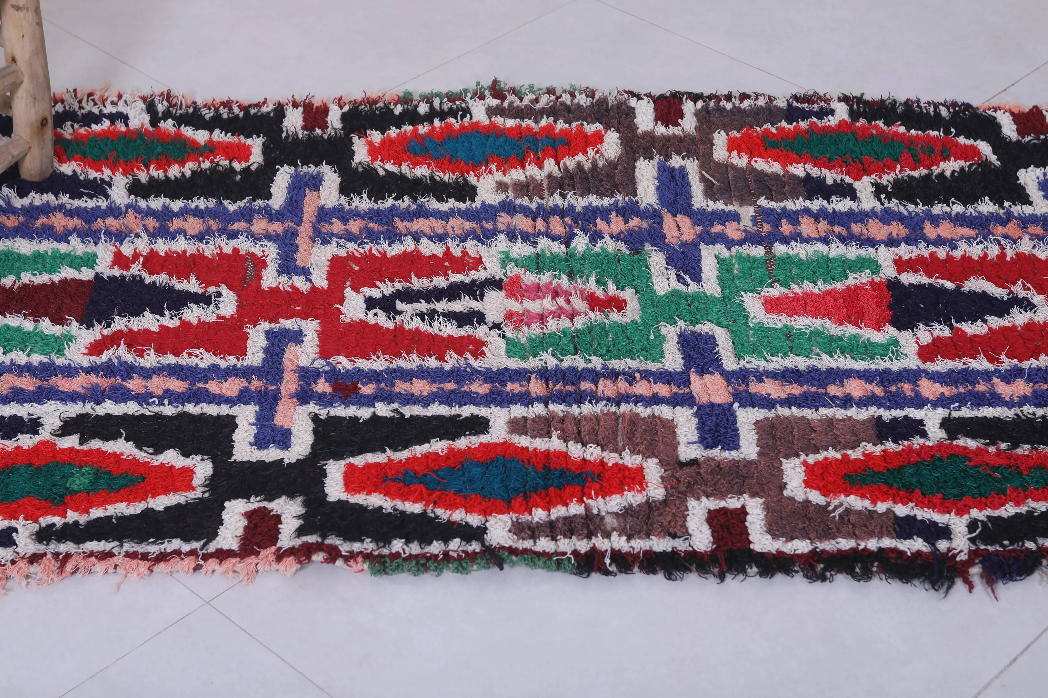 Colorful Moroccan Berber Rug - 3 X 7 Feet