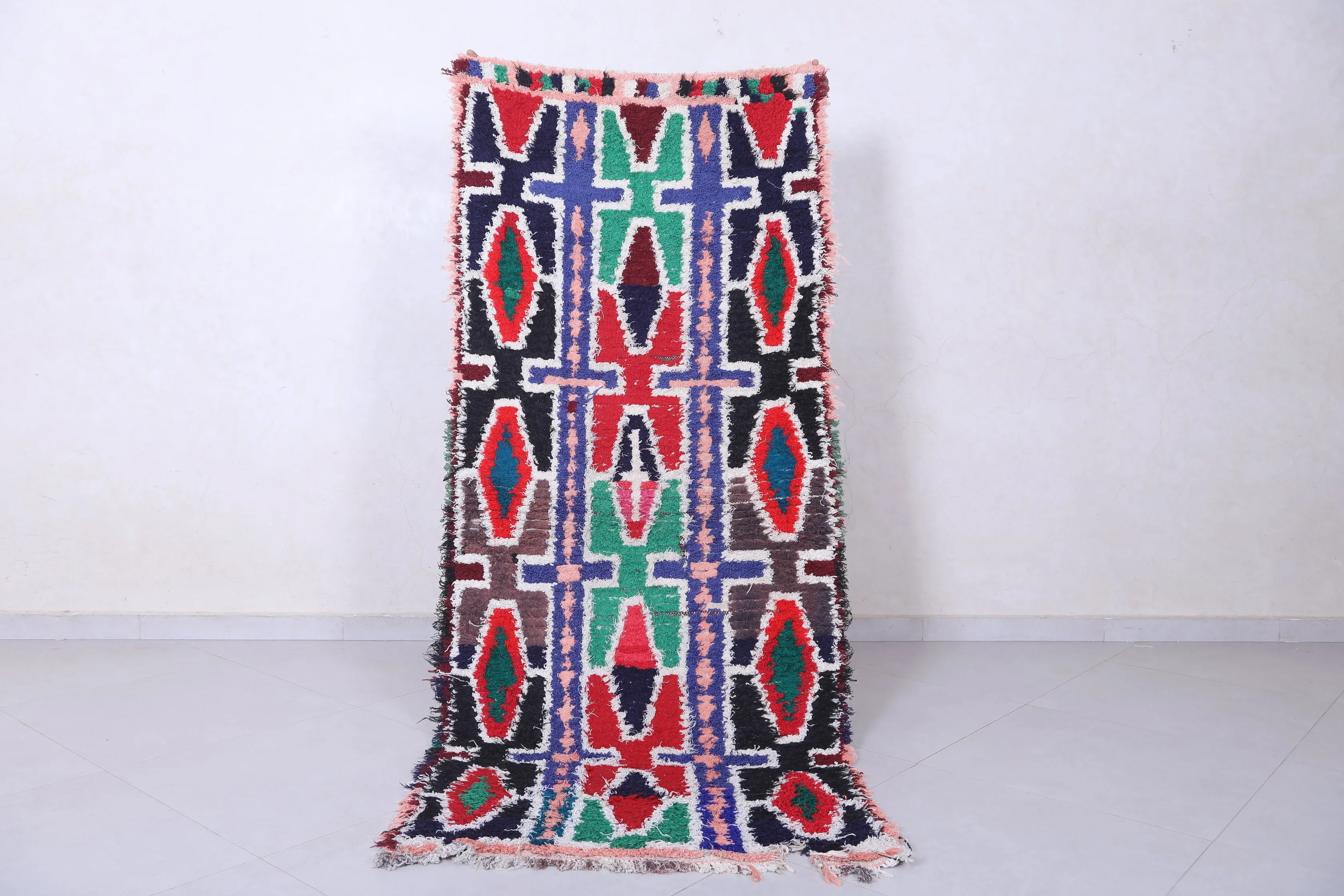 Colorful Moroccan Berber Rug - 3 X 7 Feet