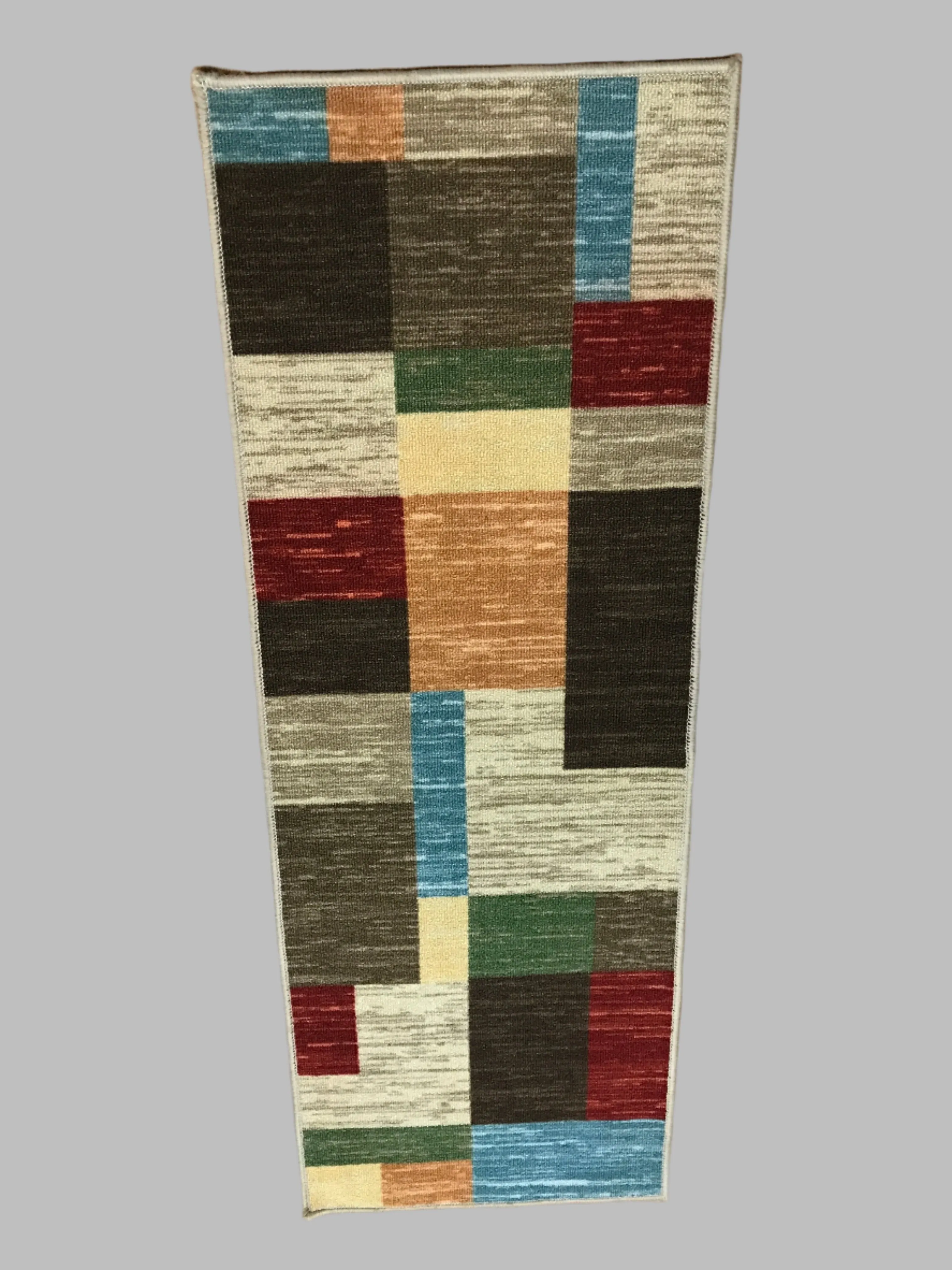 Colorful Square Print Rug-54"-long  x 19 1/2"wide