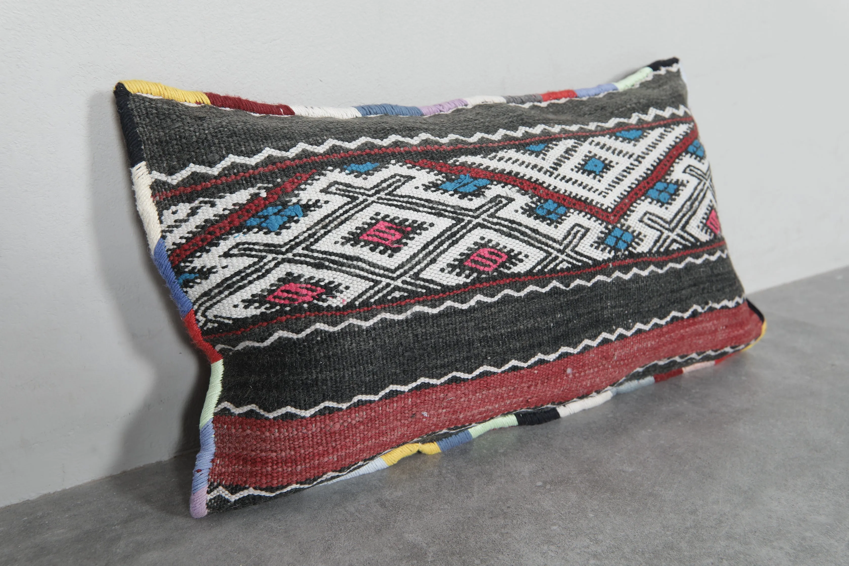 Colorful Tribal Moroccan Pillow - 13.7 x 23.6 Inches