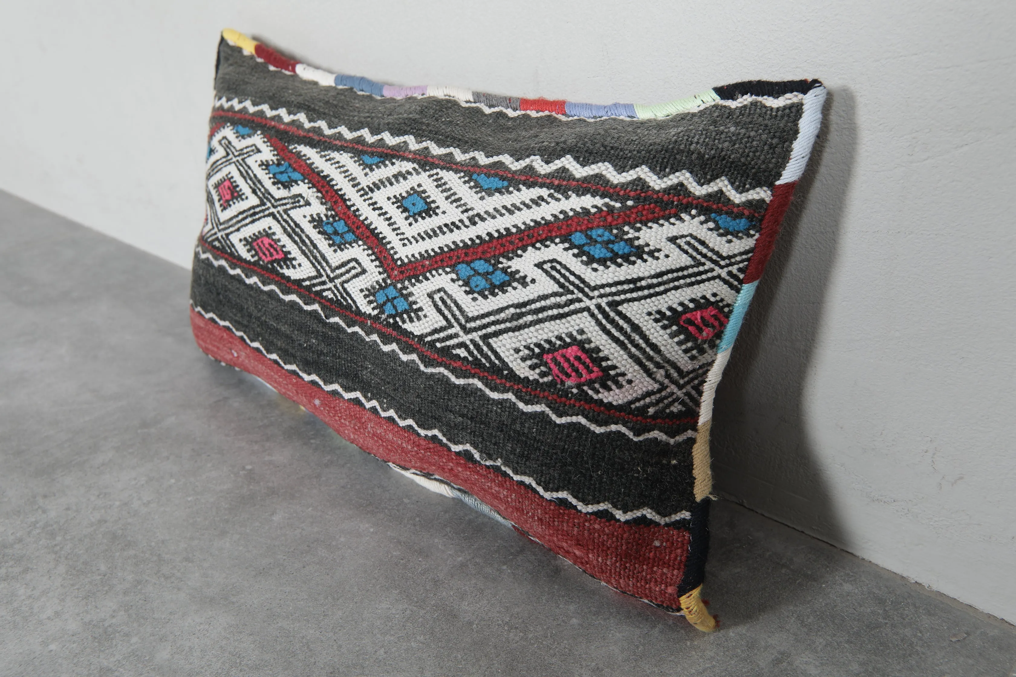 Colorful Tribal Moroccan Pillow - 13.7 x 23.6 Inches
