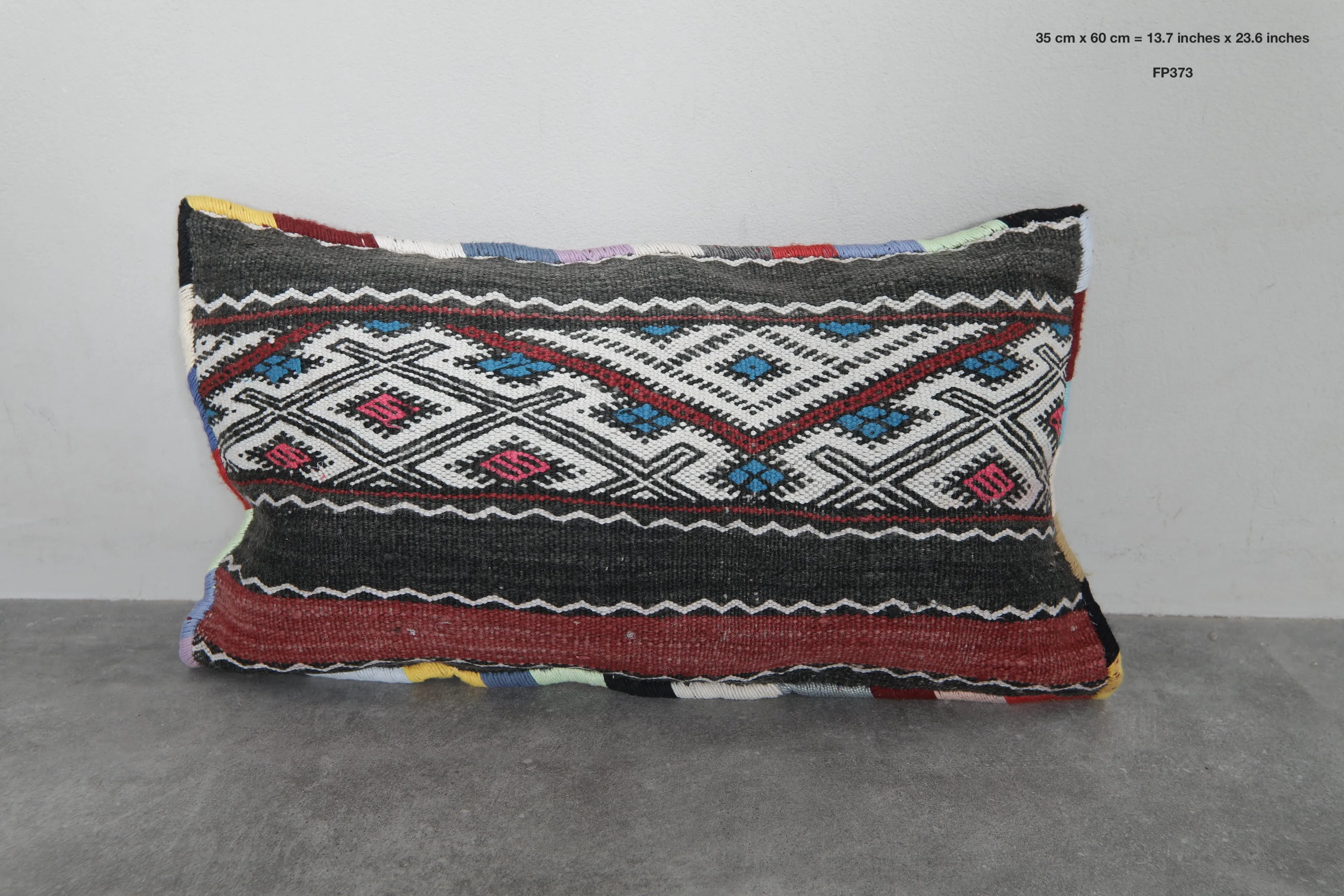 Colorful Tribal Moroccan Pillow - 13.7 x 23.6 Inches