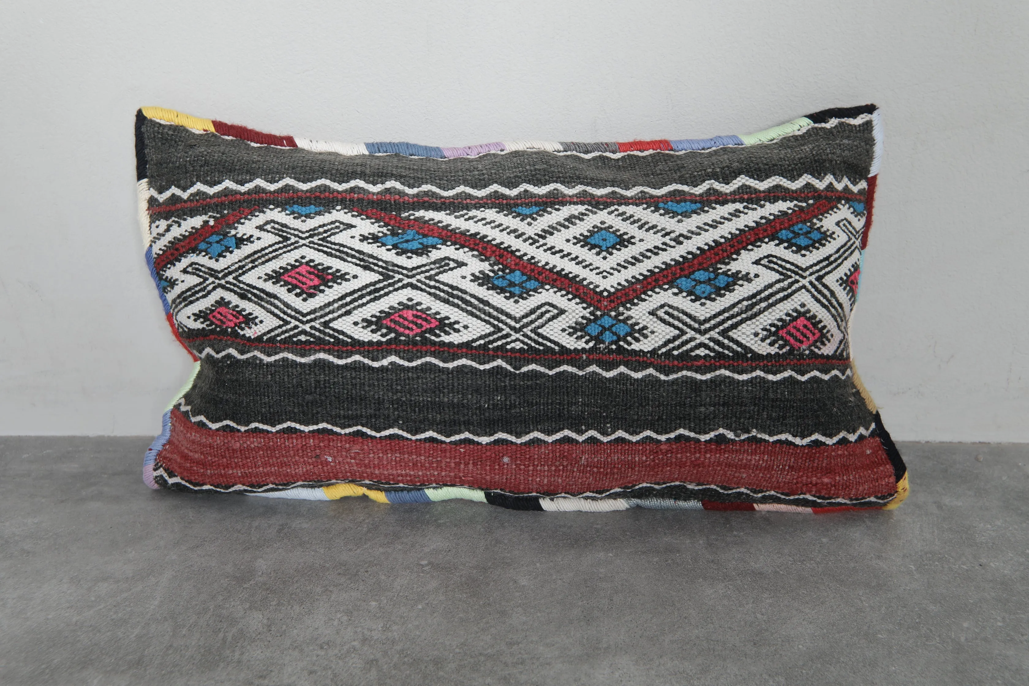 Colorful Tribal Moroccan Pillow - 13.7 x 23.6 Inches