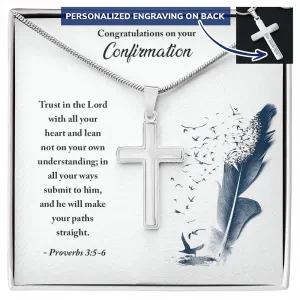 Confirmation Gift Necklace, Personalized Cross Necklace