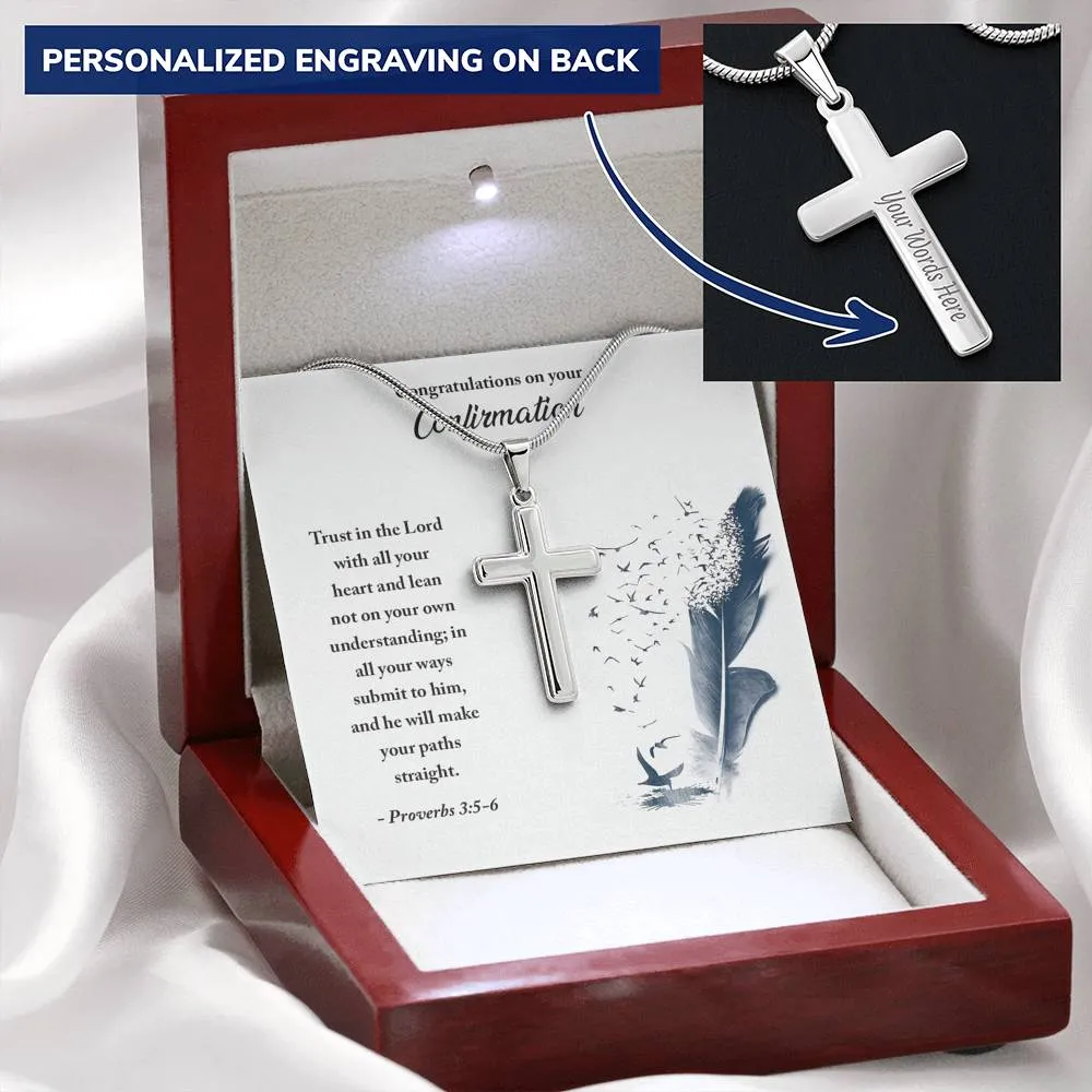 Confirmation Gift Necklace, Personalized Cross Necklace