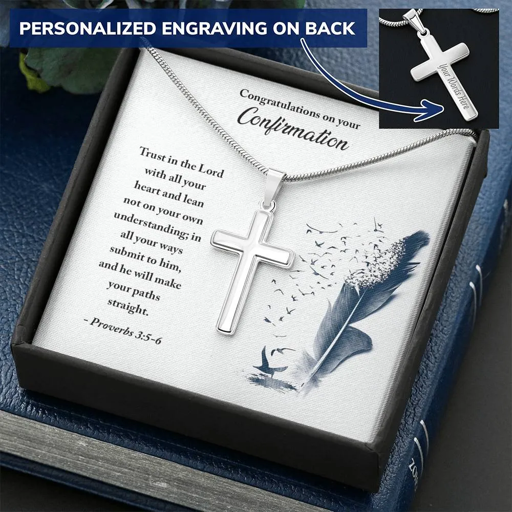 Confirmation Gift Necklace, Personalized Cross Necklace