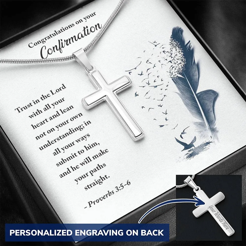 Confirmation Gift Necklace, Personalized Cross Necklace