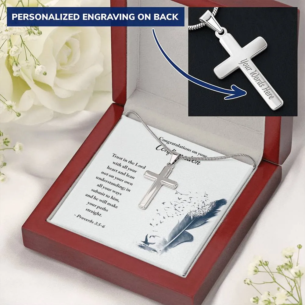 Confirmation Gift Necklace, Personalized Cross Necklace