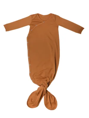 Copper Pearl Knotted Gown - Camel