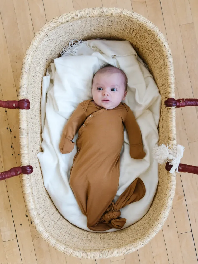 Copper Pearl Knotted Gown - Camel