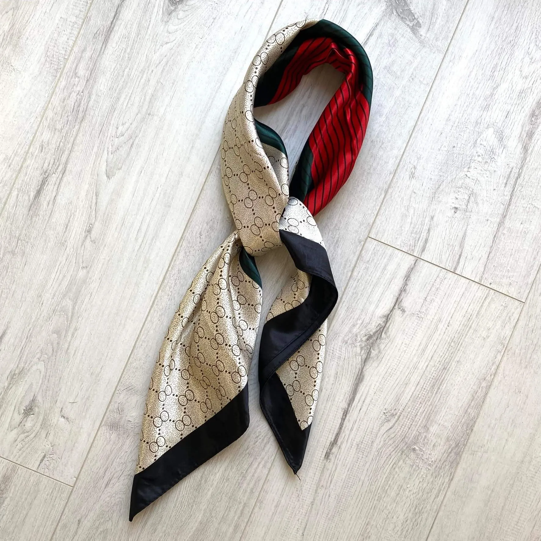 Cream Square Neck Scarf