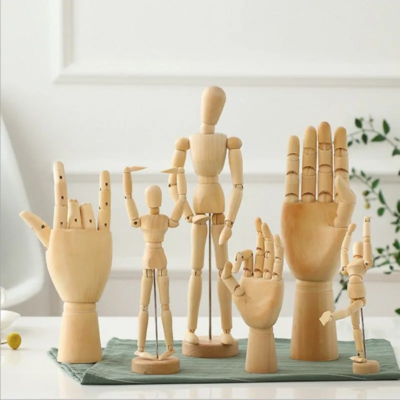 Creative Wooden Art Model Doll Hands Home Living Office Desktop Decorations