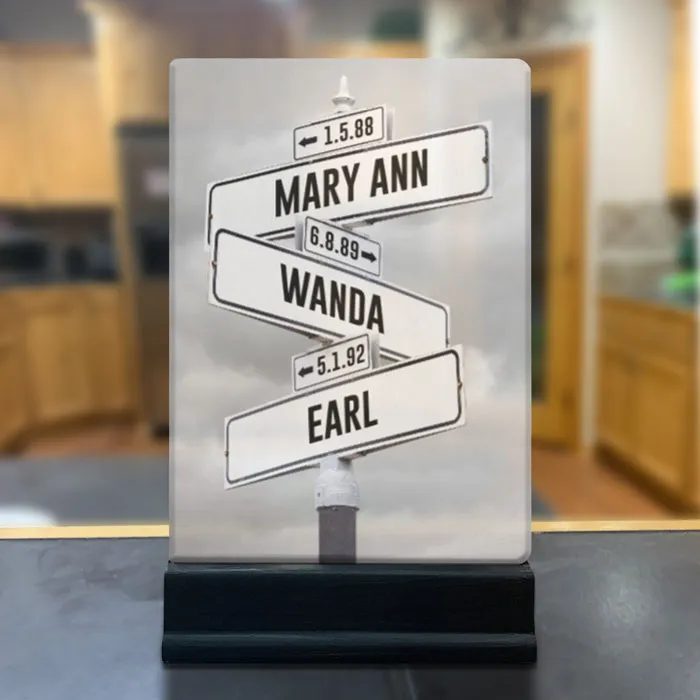 Custom Kid Birth Date   Name Personalized Street Sign Acrylic Desk Plaque