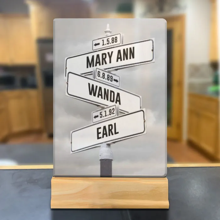 Custom Kid Birth Date   Name Personalized Street Sign Acrylic Desk Plaque