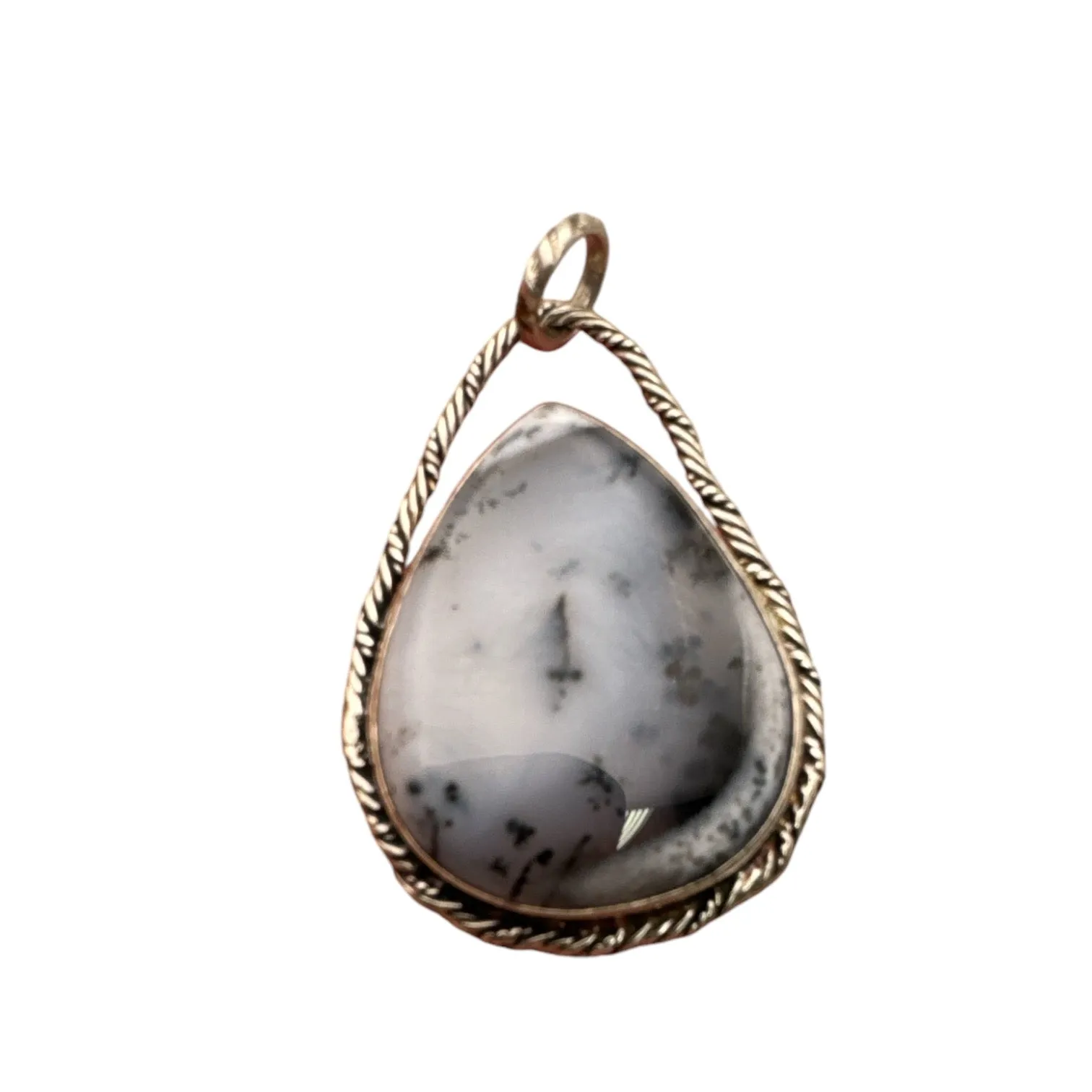 Dendritic Opal Solid 925 Sterling Silver Pendant