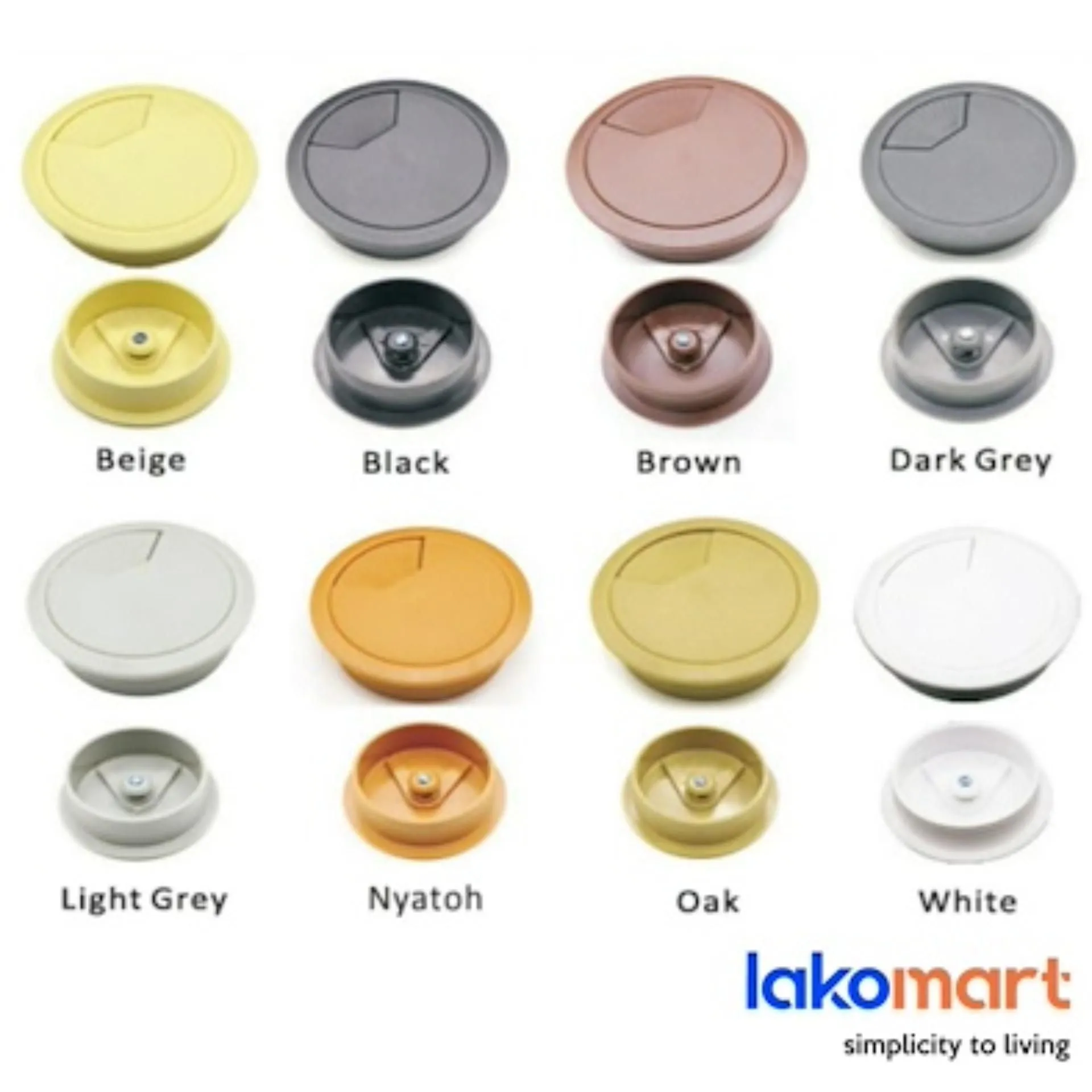 Desk Cable Wire Organisers【Multi Colours Available】Grommet PVC Computer Table Wire Cover - 80mm -