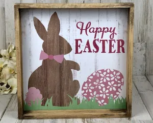 Distressed ‘Happy Easter’ wooden wall plaque