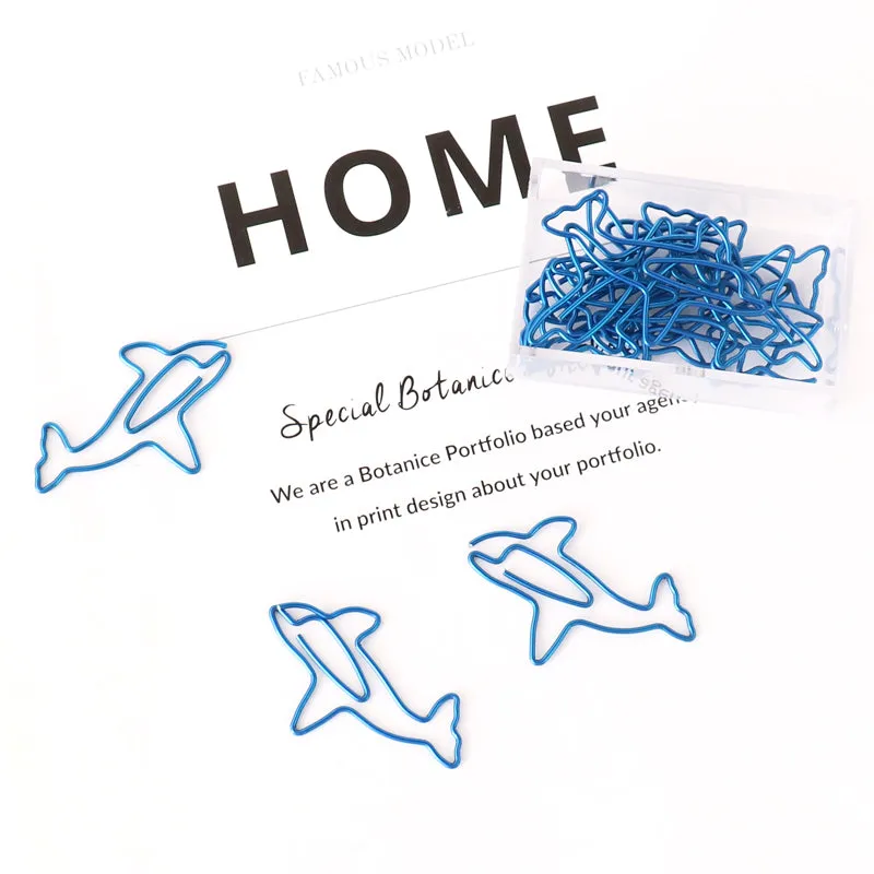 Dolphin Shaped Paper Clip (15 pieces)