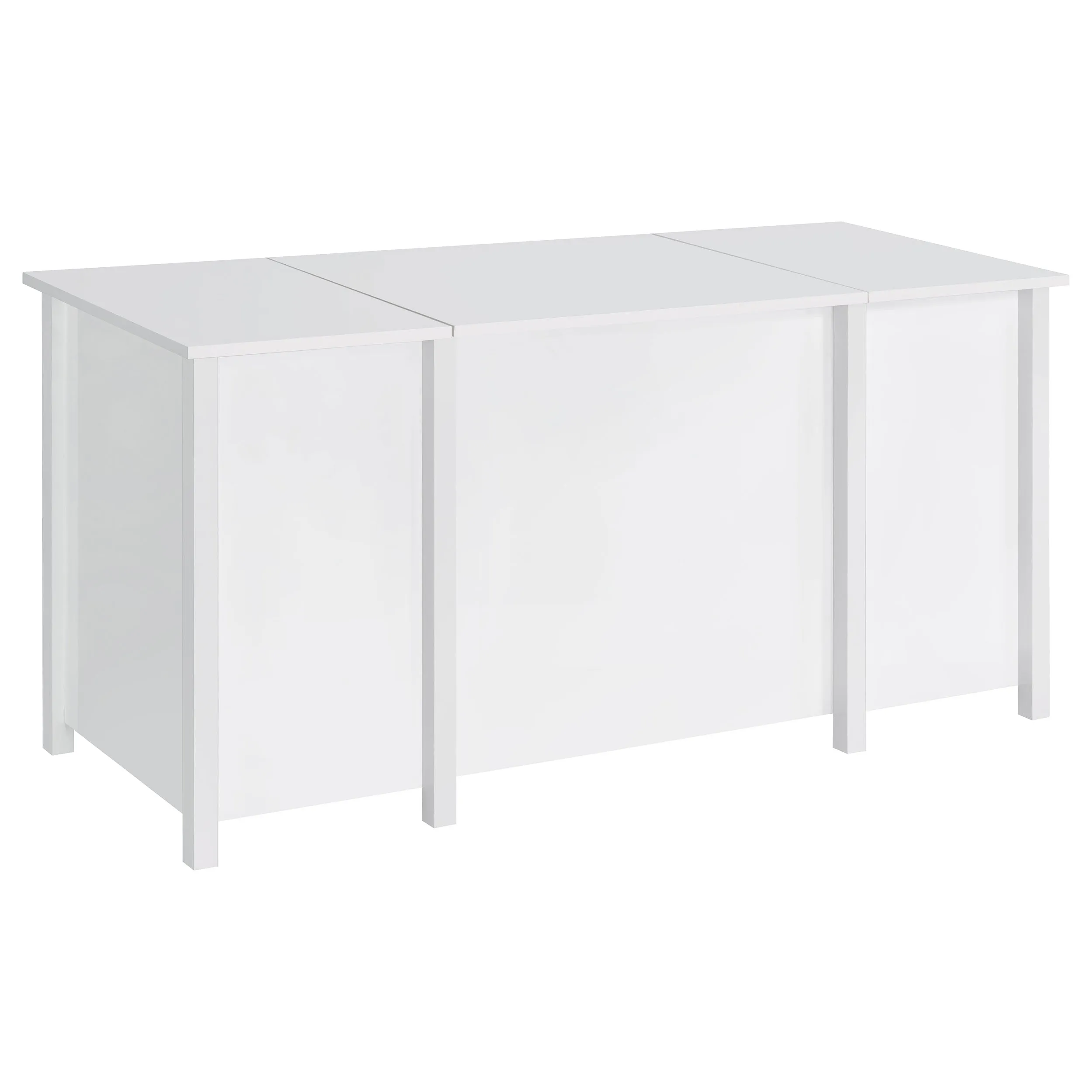 Dylan 60-inch 4-drawer Lift Top Office Desk White High Gloss