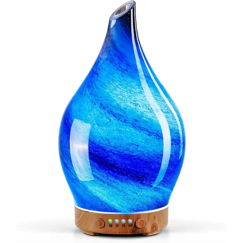 Elegant 3D Glass Marble Oil Diffuser with LED Lights