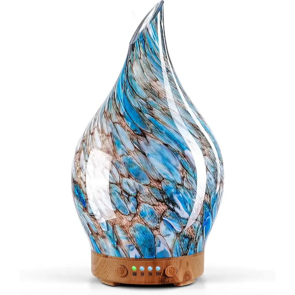 Elegant 3D Glass Marble Oil Diffuser with LED Lights