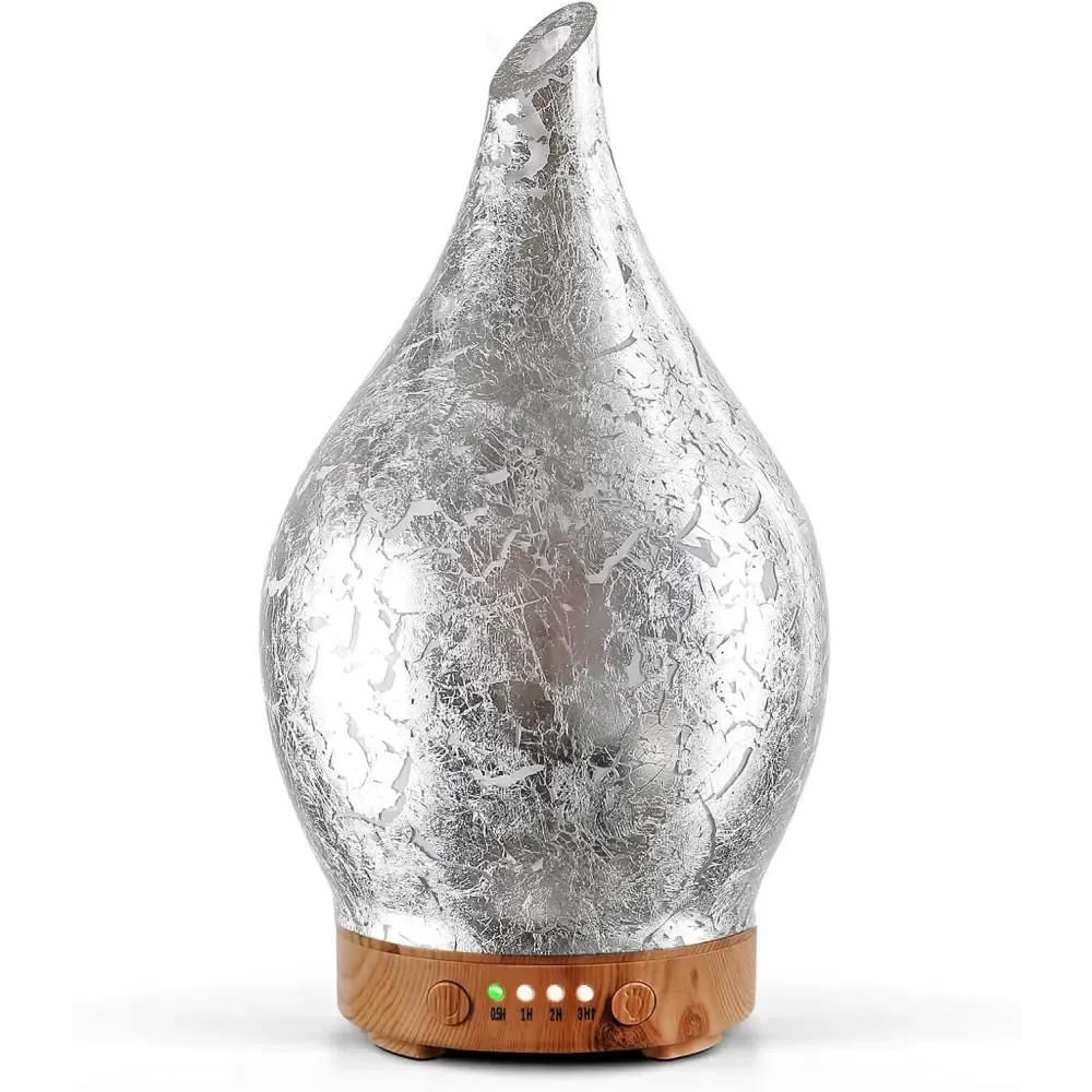 Elegant 3D Glass Marble Oil Diffuser with LED Lights