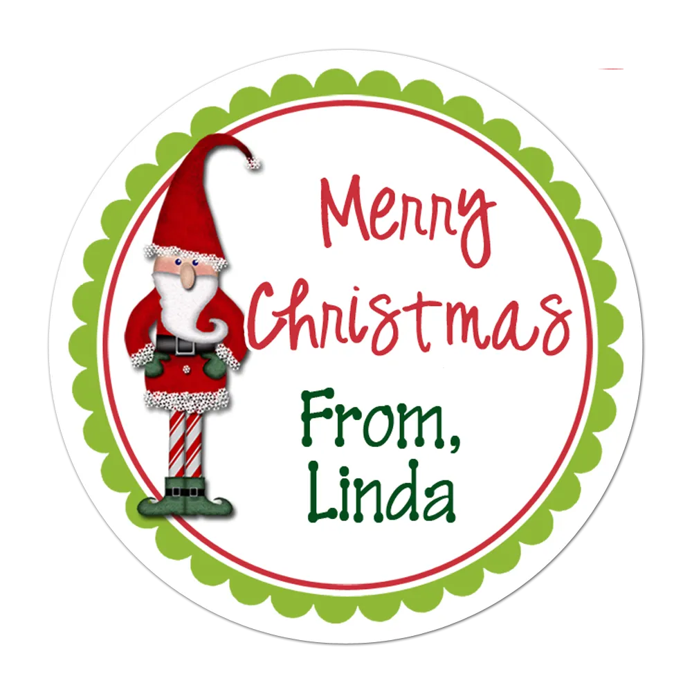 Elf Personalized Christmas Gift Sticker