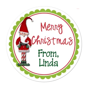Elf Personalized Christmas Gift Sticker